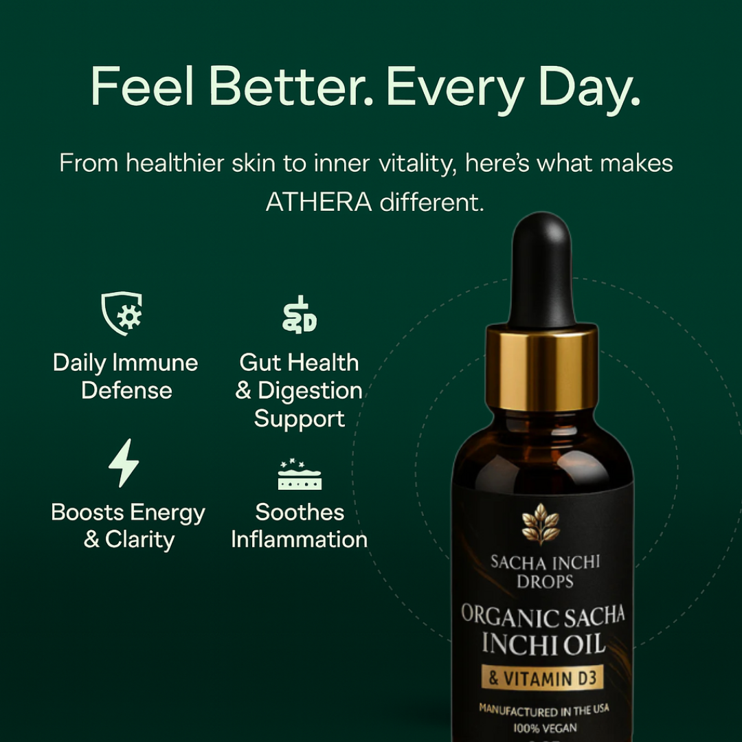 AtheraLabs - Natural Sacha Inchi Oil with Vegan Vitamin D3
