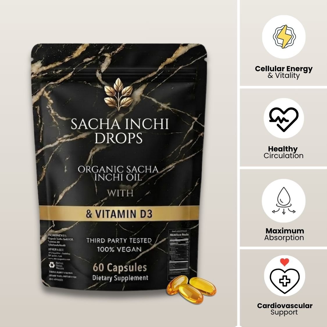 Athera Softgels | Organic Sacha Inchi Oil - Promotes Cardiovascular Vitality - Athera OrganicsAthera Softgels | Organic Sacha Inchi Oil - Promotes Cardiovascular Vitality